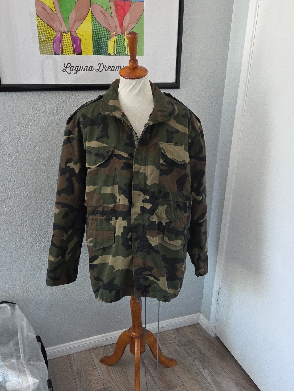 Duck Bay Men's Camouflage Military Field Jacket - Green/Brown Camo Parge